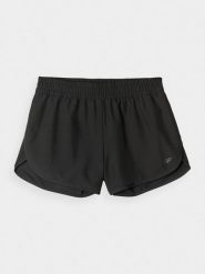 4F Spodenki plażowe damskie - czarne XL. Czarne szorty 4f, bez wzorów, z elastanu, wakacyjne. Za 79.99 zł.