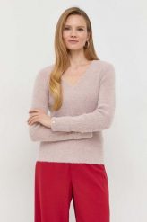 Morgan sweter damski kolor różowy. Czerwone swetry Morgan, l, bez wzorów, z materiału, bez ramiączek. Za 189.99 zł.