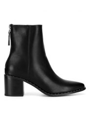 DeeZee Botki HY17367-1 Czarny. Czarne botki DeeZee, bez wzorów, bez obcasa, na słupku, bez zapięcia. Za 139.99 zł.