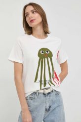 Weekend Max Mara t-shirt bawełniany kolor biały. Białe t-shirty Weekend Max Mara, bez wzorów, z bawełny, bez kołnierzyka, bez ramiączek. Za 419.99 zł.