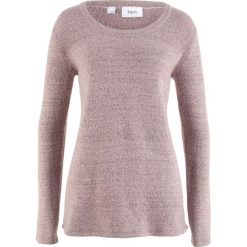 Sweter z długim rękawem bonprix matowy jasnoróżowy melanż. Swetry marki INESIS. Za 74.99 zł.
