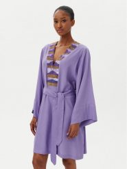 LOLA CASADEMUNT Sukienka letnia LS2516035 Fioletowy Regular Fit. Fioletowe sukienki LOLA CASADEMUNT, xs, bez wzorów, z wiskozy, bez kołnierzyka, bez ramiączek. Za 259.99 zł.