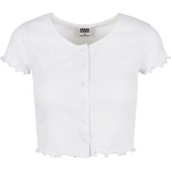 Koszulka damska Urban Classics cropped button up rib. Białe t-shirty sportowe Urban Classics, bez wzorów, prążkowane, bez ramiączek. Za 145.00 zł.