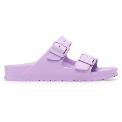 Klapki damskie Birkenstock Arizona Eva. Niebieskie klapki Birkenstock, bez wzorów, z materiału, klasyczne, bez obcasa, bez zapięcia. Za 346.00 zł.