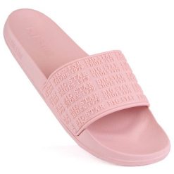 Klapki damskie basenowe plażowe różowe Big Star LL274A151. Czerwone klapki BIG STAR, bez wzorów, z materiału, retro, bez obcasa, bez zapięcia. Za 59.99 zł.