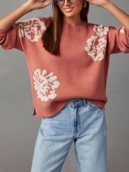 LA Angels Sweter w kolorze koralowo-kremowym rozmiar: M. Czerwone swetry LA Angels, m, bez wzorów, bez ramiączek. Za 184.89 zł.