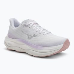 Buty do biegania damskie Mizuno Wave Sky 9. Białe buty do biegania Mizuno, bez wzorów, bez zapięcia, do biegania, mizuno wave. Za 619.99 zł.