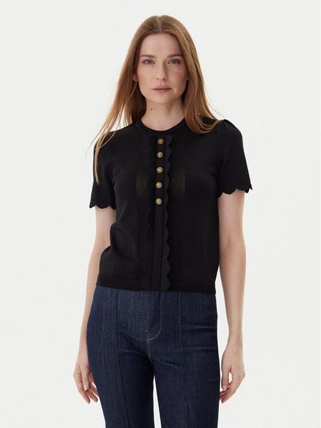 TWINSET Bluzka 252TP3203 Czarny Regular Fit. Czarne bluzki Twinset, xl, bez wzorów, z syntetyku, bez kołnierzyka, bez ramiączek. Za 529.99 zł.