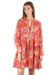 Isla Bonita by SIGRIS Sukienka w kolorze czerwonym rozmiar: L. Czerwone sukienki Isla Bonita by SIGRIS, na co dzień, l, bez wzorów, z bawełny, bez kołnierzyka, bez ramiączek, midi, proste. Za 193.45 zł.