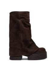 AGL Botki Lowboot Fergus D783508PGK Zielony ciemny. Zielone botki AGL, bez wzorów, ze skóry, bez obcasa, na słupku, bez zapięcia. Za 2,189.00 zł.