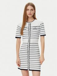 Morgan Sukienka dzianinowa 251-RMELIN Biały Regular Fit. Białe sukienki Morgan, xs, bez wzorów, z dzianiny, bez kołnierzyka, bez ramiączek. Za 219.99 zł.