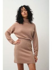 AUTHENTIC CASHMERE Kaszmirowy golf w kolorze beżowym rozmiar: XL. Brązowe swetry AUTHENTIC CASHMERE, xl, bez wzorów, z kaszmiru, bez ramiączek. Za 347.81 zł.