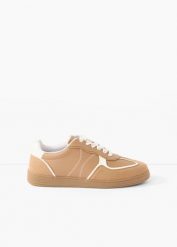 Sneakersy w stylu retro. Brązowe buty sportowe lifestyle bonprix, bez wzorów, retro, bez zapięcia. Za 109.99 zł.