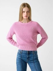 Guess Jeans Sweter 180586 Różowy Classic Fit. Czerwone swetry Guess Jeans, l, z aplikacjami, z jeansu, bez ramiączek. Za 389.00 zł.