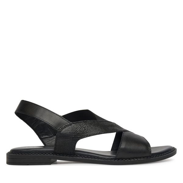 Sandały Lasocki. Czarne sandały Lasocki, bez wzorów, bez obcasa, na płaskiej podeszwie, bez zapięcia. Za 119.99 zł.