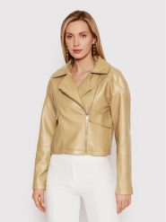 DeeZee Kurtka z imitacji skóry Ivy PKH054 Beżowy Regular Fit. Brązowe kurtki DeeZee, s, bez wzorów, ze skóry, bez kaptura. Za 219.99 zł.