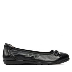 Baleriny Caprice. Czarne baleriny Caprice, bez wzorów, bez obcasa, bez zapięcia. Za 339.99 zł.