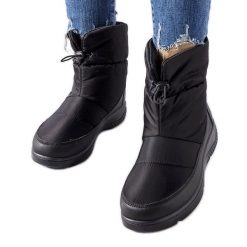 Czarne śniegowce tx5002 Black. Czarne śniegowce bez wzorów, ze skóry, bez zapięcia. Za 117.88 zł.