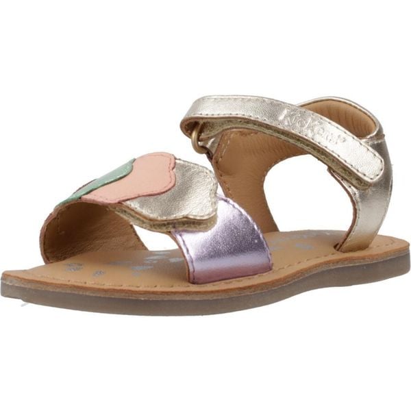 Sandały KICKERS DYASTAR Złoty. Żółte sandały Kickers, bez wzorów, ze skóry, bez obcasa, bez zapięcia. Za 217.99 zł.