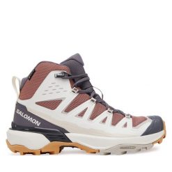 Trekkingi Salomon. Czerwone buty trekkingowe Salomon, z gore-texu, bez zapięcia. Za 689.99 zł.