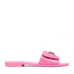 Klapki Juicy Couture. Czerwone klapki Juicy Couture, bez wzorów, bez obcasa, bez zapięcia. Za 119.99 zł.