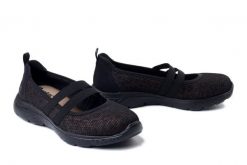 RIEKER M5075-00 black combination, półbuty damskie. Czarne półbuty wsuwane Rieker, bez wzorów, bez obcasa. Za 255.92 zł.