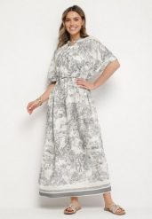 Szara Sukienka Typu Oversize z Wiskozą w Abstrakcyjny Wzór Lunalessa. Szare sukienki Born2be, na co dzień, bez wzorów, z wiskozy, eleganckie, bez kołnierzyka, bez ramiączek, maxi, oversize. W wyprzedaży za 72.24 zł.