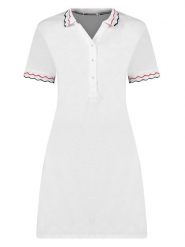 Geographical Norway Sukienka polo "Jamaela" w kolorze białym rozmiar: XXL. Białe sukienki Geographical Norway, xxl, bez wzorów, bez kołnierzyka, bez ramiączek, mini. Za 77.45 zł.