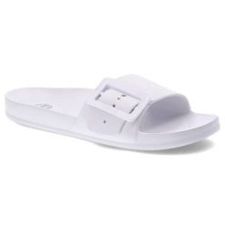 Klapki damskie Big Star, wsuwane basenowe klapki z tworzywa, białe, FF274A391. Białe klapki BIG STAR, z aplikacjami, retro, bez obcasa, bez zapięcia. Za 59.99 zł.