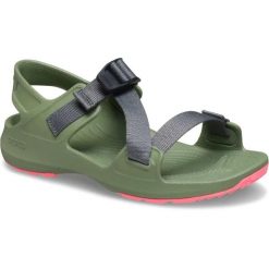 Sandały Dla Dorosłych Crocs Quick Trail Sandal. Czarne sandały Crocs, bez wzorów, z materiału, wakacyjne, bez obcasa, bez zapięcia. Za 289.99 zł.