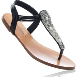 Sandały japonki bonprix czarny. Czarne sandały bonprix, eleganckie. Za 32.99 zł.