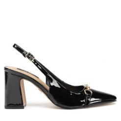 Czółenka Nine West. Czarne czółenka Nine West, bez wzorów, bez obcasa, bez zapięcia. Za 249.99 zł.