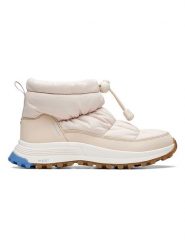 Clarks Botki zimowe "ATLTrek Ice" w kolorze kremowym rozmiar: 41. Brązowe botki Clarks, bez wzorów, z materiału, bez obcasa, bez zapięcia. Za 272.15 zł.