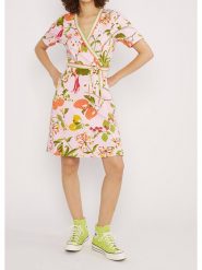 Blutsgeschwister Sukienka "Curfull of light vitamins" w kolorze jasnoróżowo-zielonym rozmiar: S. Różowe sukienki Blutsgeschwister, s, bez wzorów, z bawełny, bez kołnierzyka, bez ramiączek, mini. Za 135.81 zł.