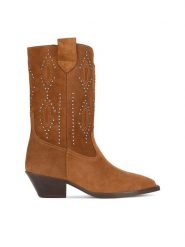 Badura Kowbojki ASPENDOS-0793 Brązowy. Brązowe botki Badura, bez wzorów, bez obcasa, na słupku, bez zapięcia. Za 335.99 zł.