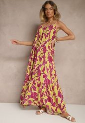 Jasnozielona Wiskozowa Sukienka o Rozkloszowanym Kroju na Cienkich Ramiączkach Sepalina. Zielone sukienki Renee, na co dzień, l, bez wzorów, z wiskozy, eleganckie, bez kołnierzyka, bez ramiączek, maxi, kopertowe. W wyprzedaży za 63.99 zł.