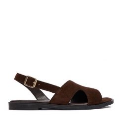 Sandały Lasocki. Brązowe sandały Lasocki, bez wzorów, bez obcasa, na płaskiej podeszwie, bez zapięcia. Za 139.99 zł.