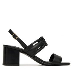 Sandały Liu Jo. Czarne sandały Liu Jo, bez wzorów, bez obcasa, na słupku, bez zapięcia. Za 439.99 zł.