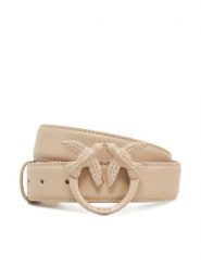 PINKO Pasek Damski Love Berry H3 Belt PE 25 PLT01 100125 A1K2 Beżowy. Brązowe paski Pinko, bez wzorów, ze skóry. Za 419.99 zł.
