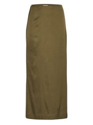 MOSS COPENHAGEN Spódnica "Julietta" w kolorze khaki rozmiar: L. Brązowe spódnice Moss Copenhagen, na co dzień, l, bez wzorów, maxi, proste. Za 109.78 zł.