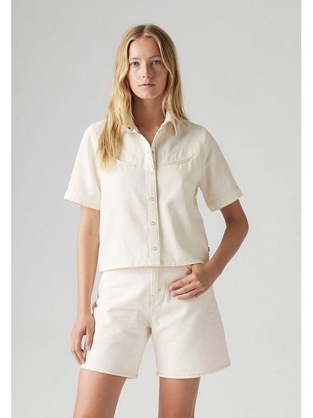 Levi's Koszula dżinsowa w kolorze kremowym rozmiar: L. Brązowe koszule Levi's, l, bez wzorów, z bawełny, bez kołnierzyka, bez ramiączek. Za 169.95 zł.