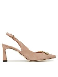 Pollini Sandały SA10017C1MTA0122 Beżowy. Brązowe sandały Pollini, bez wzorów, ze skóry, bez obcasa, na słupku, bez zapięcia. Za 1,569.00 zł.