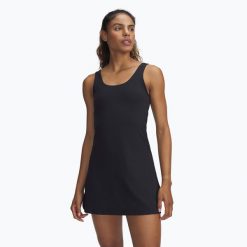 Sukienka Under Armour Motion. Czarne sukienki Under Armour, l, bez wzorów, sportowe, bez kołnierzyka, bez ramiączek, sportowe. Za 269.99 zł.