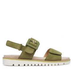 Sandały Ara. Zielone sandały ara, bez wzorów, sportowe, bez obcasa, na płaskiej podeszwie, bez zapięcia. Za 429.99 zł.