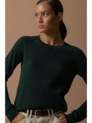 Perfect Cashmere Kaszmirowy sweter "Wilma" w kolorze ciemnozielonym rozmiar: M. Zielone swetry Perfect Cashmere, m, bez wzorów, z kaszmiru, bez ramiączek. Za 364.56 zł.