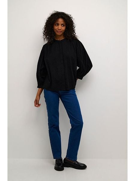 Kaffe Bluzka "Roca" w kolorze czarnym rozmiar: 38. Czarne bluzki Kaffe, bez wzorów, z bawełny, bez kołnierzyka, bez ramiączek. Za 109.78 zł.