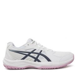 Buty do tenisa Asics. Białe buty treningowe ASICS, bez wzorów, bez zapięcia, tenisowe. Za 269.99 zł.