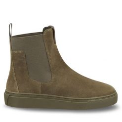 Sztyblety Gant. Brązowe botki Gant, bez wzorów, bez obcasa, na płaskiej podeszwie, bez zapięcia. Za 419.99 zł.