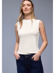 Street One Top w kolorze kremowym rozmiar: 46. Brązowe topy Street One, bez wzorów, street, bez kołnierzyka, bez ramiączek. Za 65.85 zł.