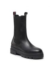 Tommy Hilfiger Sztyblety Monochromatic Chelsea Boot FW0FW06730 Czarny. Czarne botki Tommy Hilfiger, bez wzorów, ze skóry, bez obcasa, na płaskiej podeszwie, bez zapięcia. Za 747.67 zł.